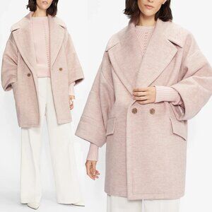 NEW Ted Baker Light Pink Herringbone Jjuliet Oversize Cocoon Coat $495 Size 10